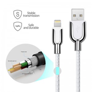 Kabel USB z nylon / bavlněné příze ze slitiny zinku KPS-8445CB